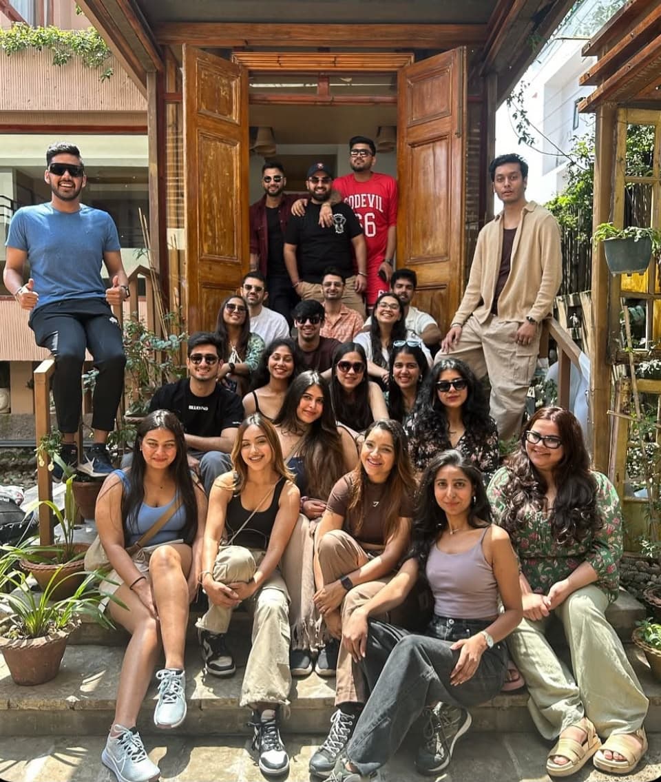 Bali travel group gathering at their accommodation