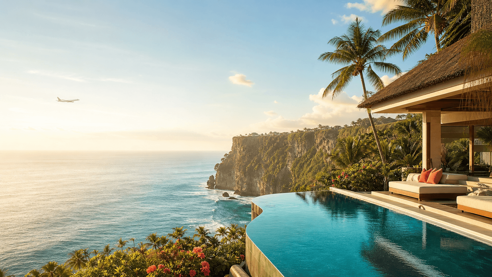 Luxury Bali cliffside resort overlooking the ocean