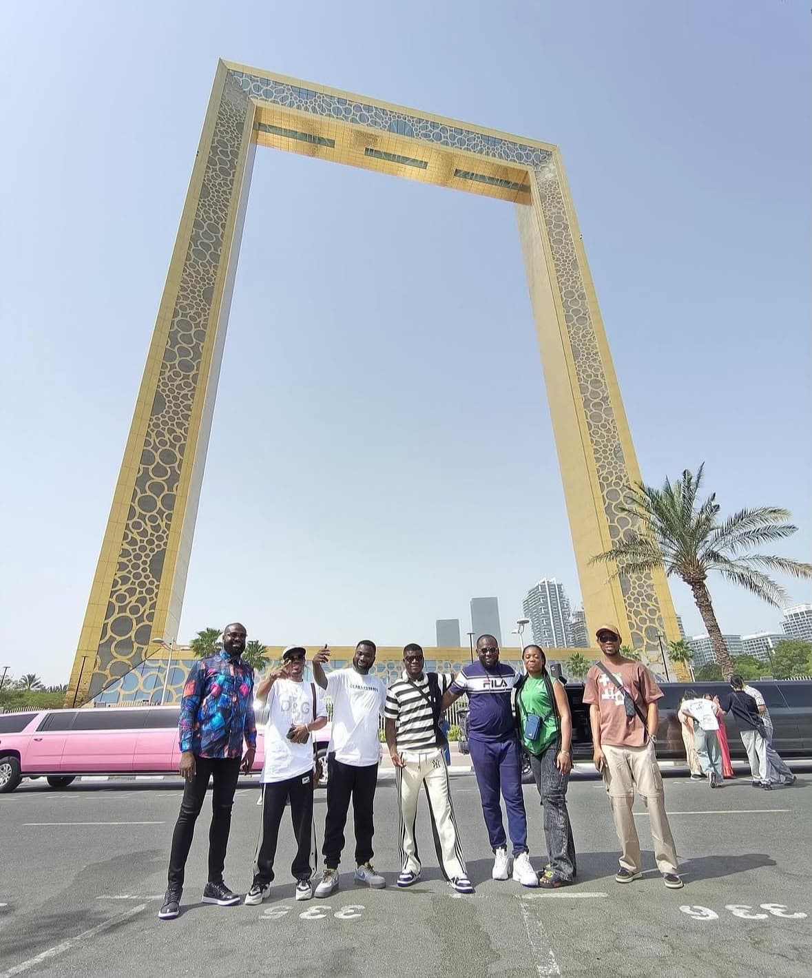 Group photograph at Dubai Frame